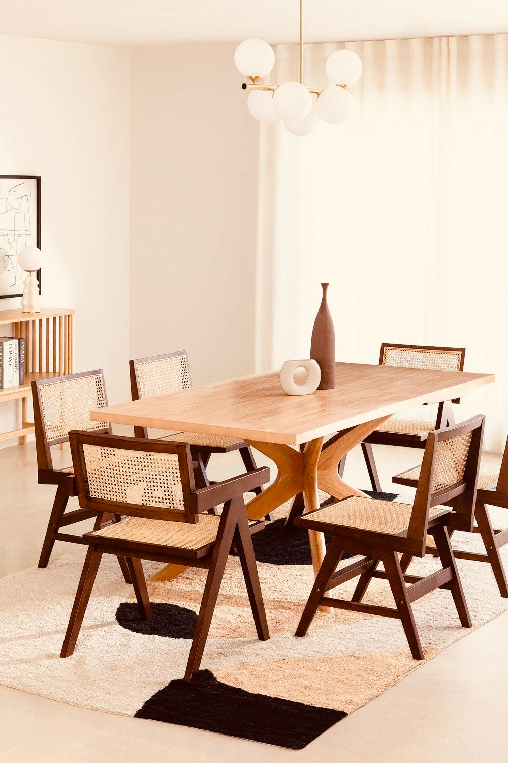 Silla Beige de madera con Bejuco 2 ANT (precio por 2 unidades)