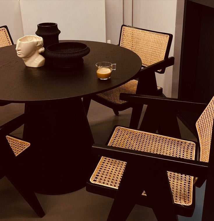 Silla Negra de Madera con Bejuco 1 KAL (precio por 2 unidades)