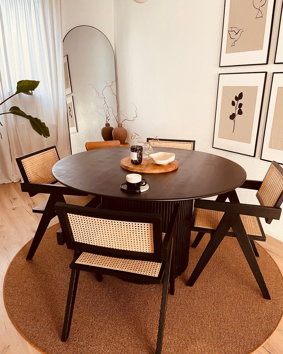 Silla Negra de Madera con Bejuco 1 KAL (precio por 2 unidades)