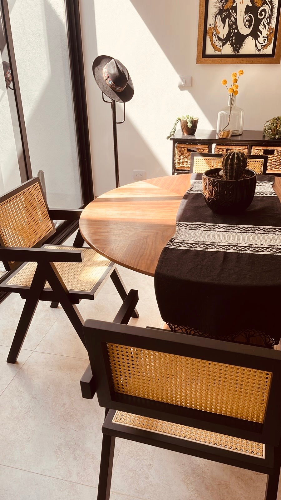 Silla Negra de Madera con Bejuco 1 KAL (precio por 2 unidades)